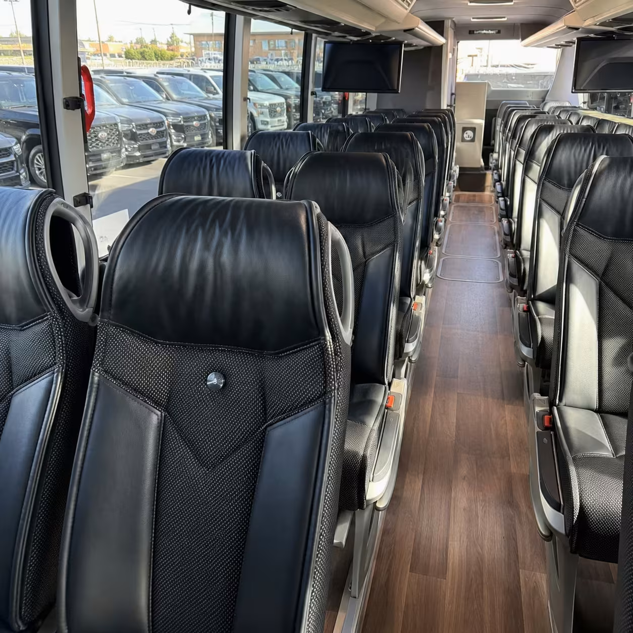 56 passenger charter bus inside
